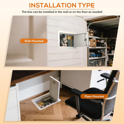 In-Wall Safe – Fireproof, Heavy Duty, Fits 16" Studs, Key Lock, Hidden Storage