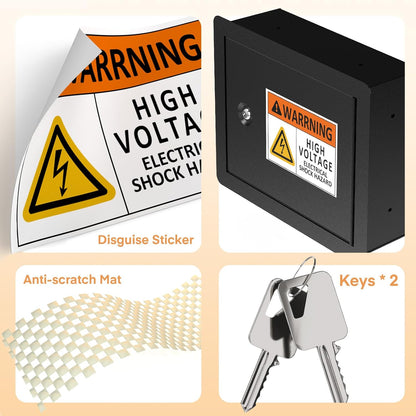 Hidden In‑Wall Safe – Keyed Recessed Lock Box, Fits 16" Studs, for Cash, Firearms & Documents (Black)