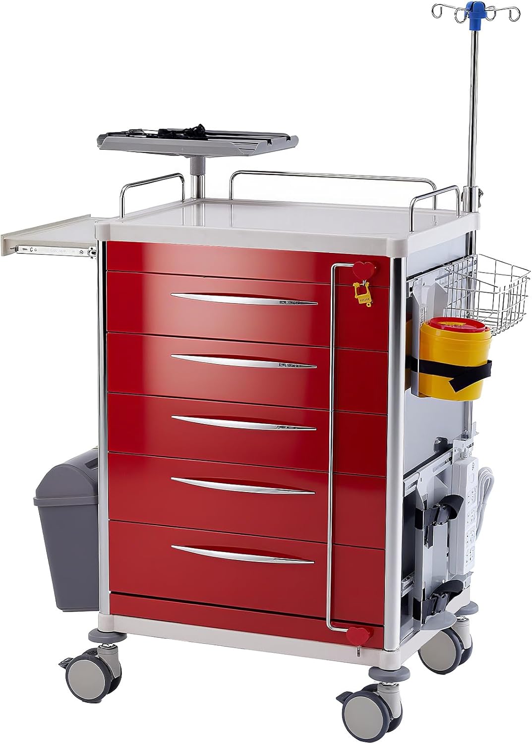 M-ET-05 - All-Aluminum Medical Crash Cart with Emergency Accessories