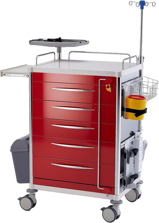 M-ET-05 - All-Aluminum Medical Crash Cart with Emergency Accessories