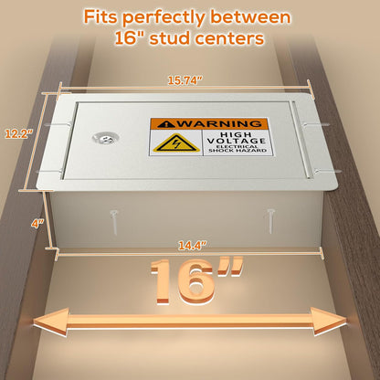 In-Wall Safe – Fireproof, Heavy Duty, Fits 16" Studs, Key Lock, Hidden Storage