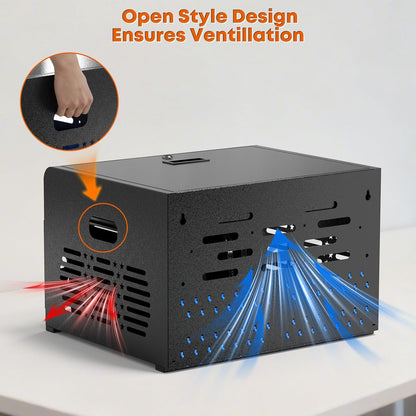 16-Devices Locking Charging Station – Metal Cart for Laptops & Tablets, Cable Organization