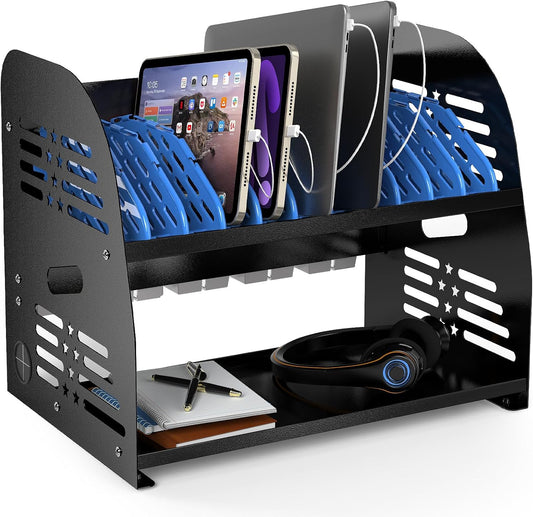 M-C10-H -  10-Device Charging Station with Power Strip – Open Charging Cabinet
