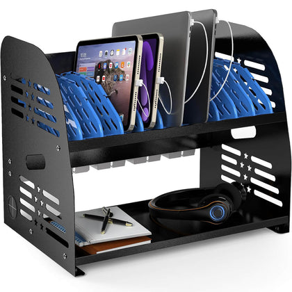 10-Device Charging Station – Fits up to 14" Devices, Cable Management & Accessory Storage