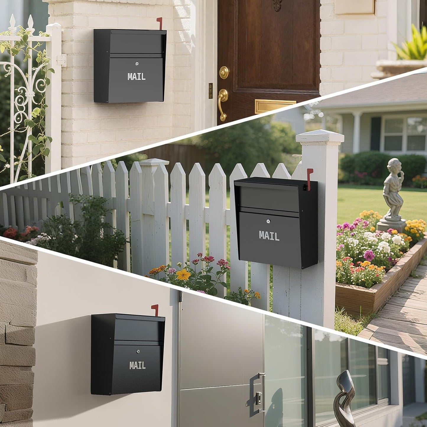 M-D03-H - Wall Mounted Locking Mailbox with Outgoing Mail Slot