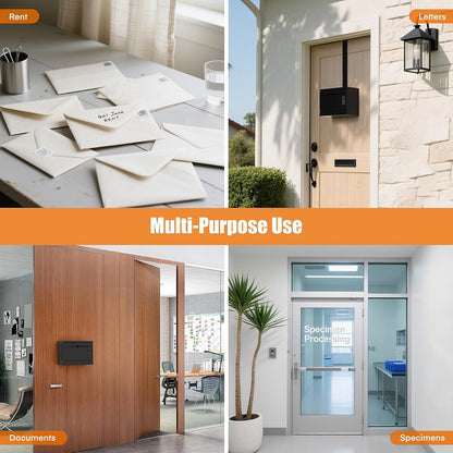 Over-the-Door Steel Drop Box with Adjustable Height and Removable Hinge