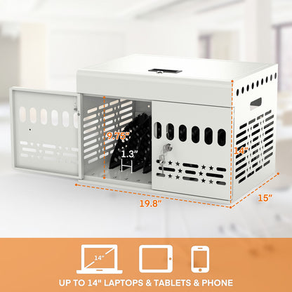 12-Device Charging Cabinet -Lockable Charging Station for iPad, Chromebook,Laptop&Tablet
