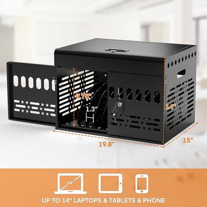 12-Devices Portable Charging Station – Lockable, Surge Protected, for Tablets & Laptops