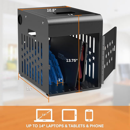 8-Devices Lockable Tablet Charging Station – Fits devices up to 14-Inch , Steel Case