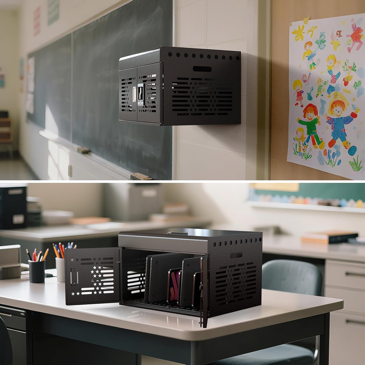 16-Device Charging Cabinet – Locking Laptop & Tablet Storage with