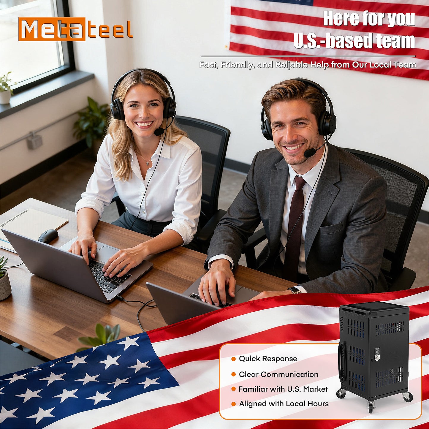 M-C30B-H - Fully Assembled 30 Bay Mobile Charging and Storage Cart for iPad,Chromebook and Laptop Computer with Keypad Lock,Up to 14-inch Screen Size,Surge Protection,Front & Back Access Locking Cabinet