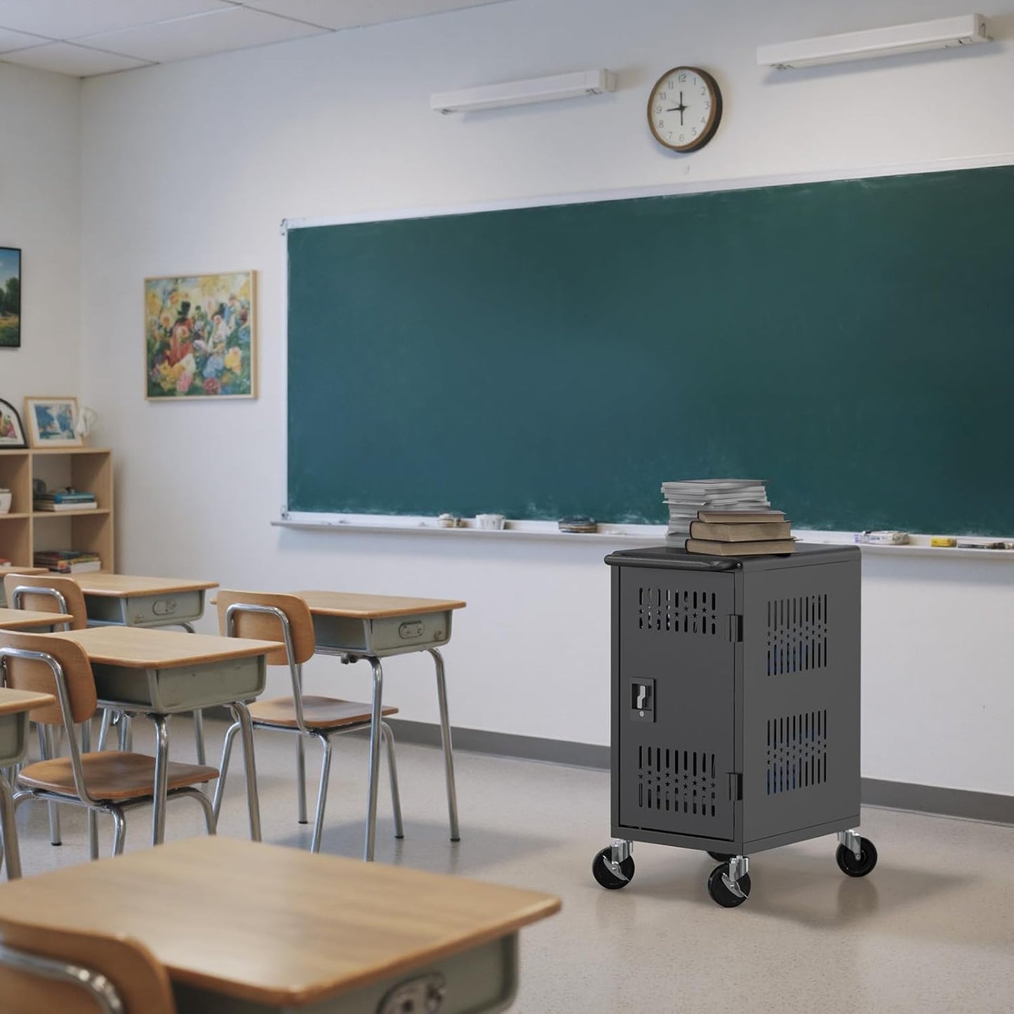 M-C20-H - Pre-Assembled American Style Heavy-Duty 20 Bay Laptop Charging Cart for School Classroom Storing and Charing 20 Chromebook, Laptop, and Tablet