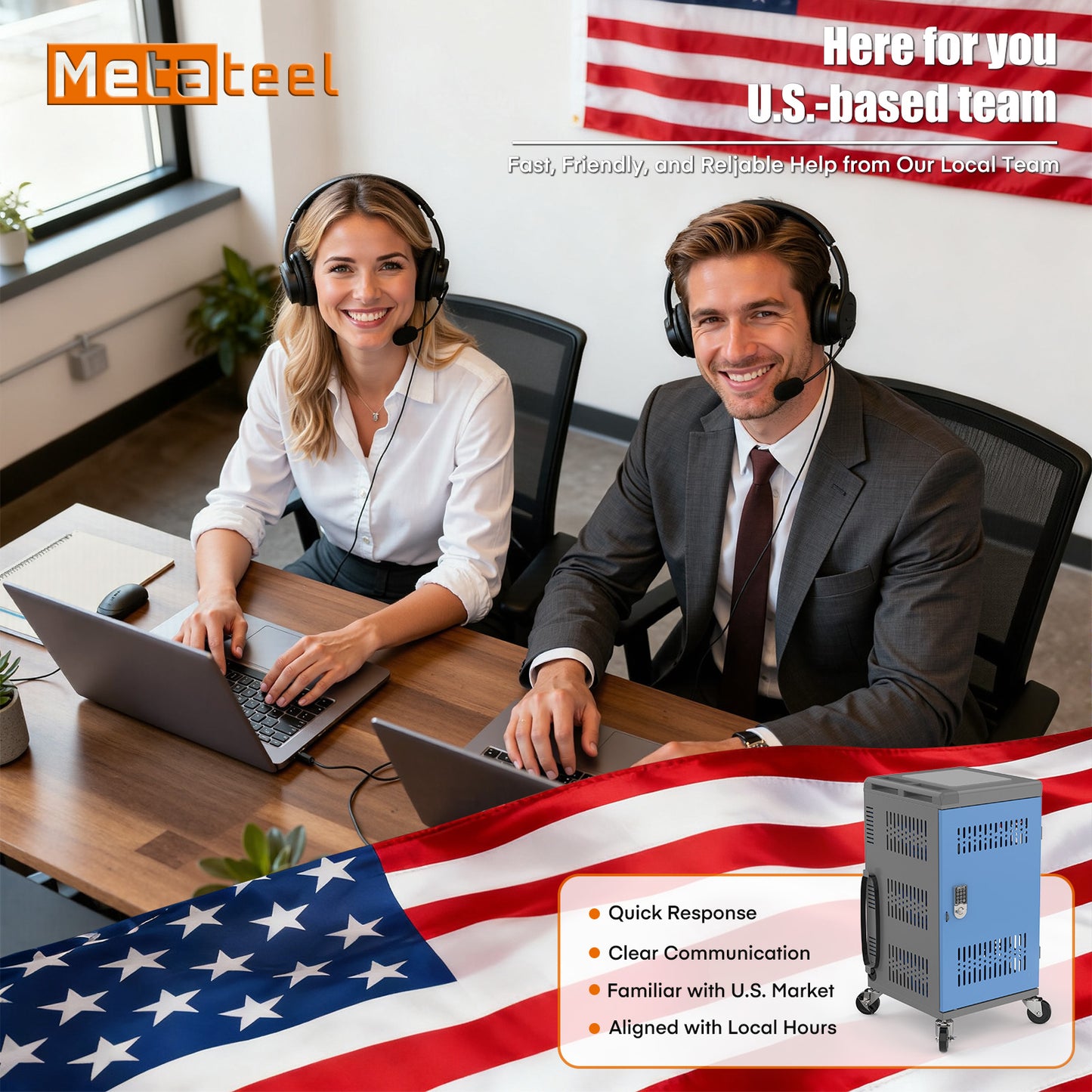 M-C30B-T - Fully Assembled 30 Bay Mobile Charging and Storage Cart for iPad,Chromebook and Laptop Computer with Keypad Lock,Up to 14-inch Screen Size,Surge Protection,Front & Back Access Locking Cabinet