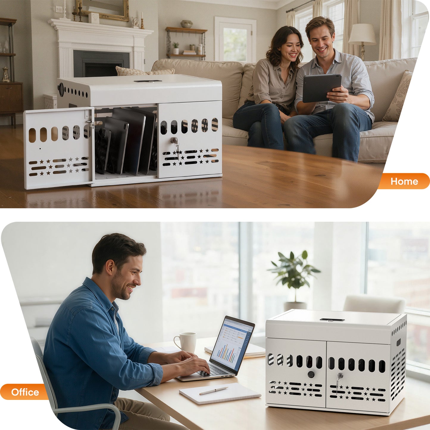 12-Device Charging Cabinet -Lockable Charging Station for iPad, Chromebook,Laptop&Tablet
