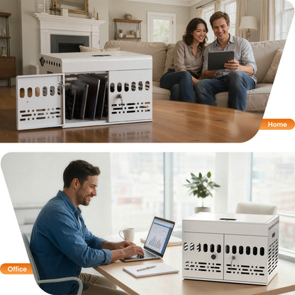 12-Device Charging Cabinet -Lockable Charging Station for iPad, Chromebook,Laptop&Tablet