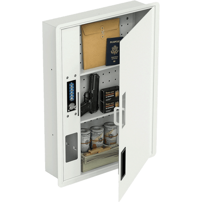 Large Hidden In-Wall Safe Between 16" Studs with Digital Keypad & Backup Keys for Home Security