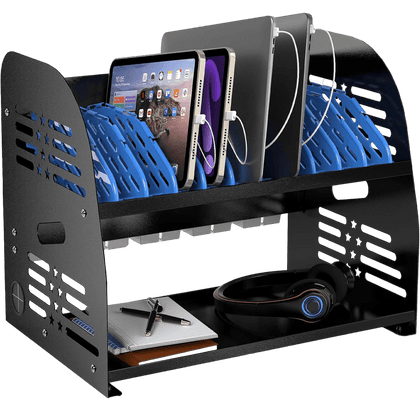 10-Device Charging Station – Fits up to 14" Devices, Cable Management & Accessory Storage