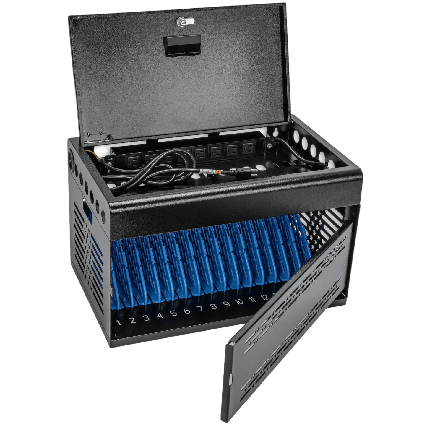 16-Devices Laptop Charging Cabinet – Locking, Removable Door, Cable Management