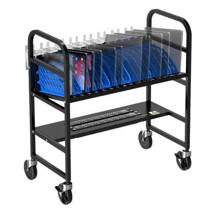 16-Device Charging Station – Open Cart for Laptops & Tablets, Cord Management