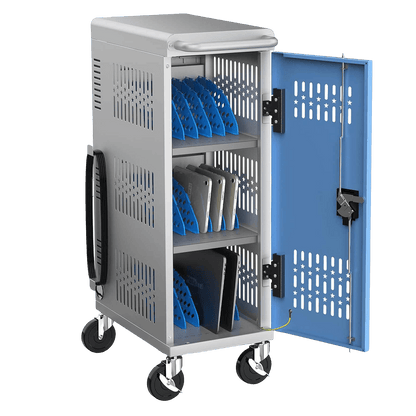 18-Bay Heavy Duty Mobile Charging Cart – Fully Assembled Metal Storage for Laptops & Tablets up to 14-Inch