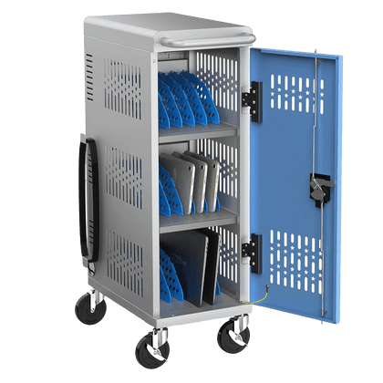 18-Bay Heavy Duty Mobile Charging Cart – Fully Assembled Metal Storage for Laptops & Tablets up to 14"