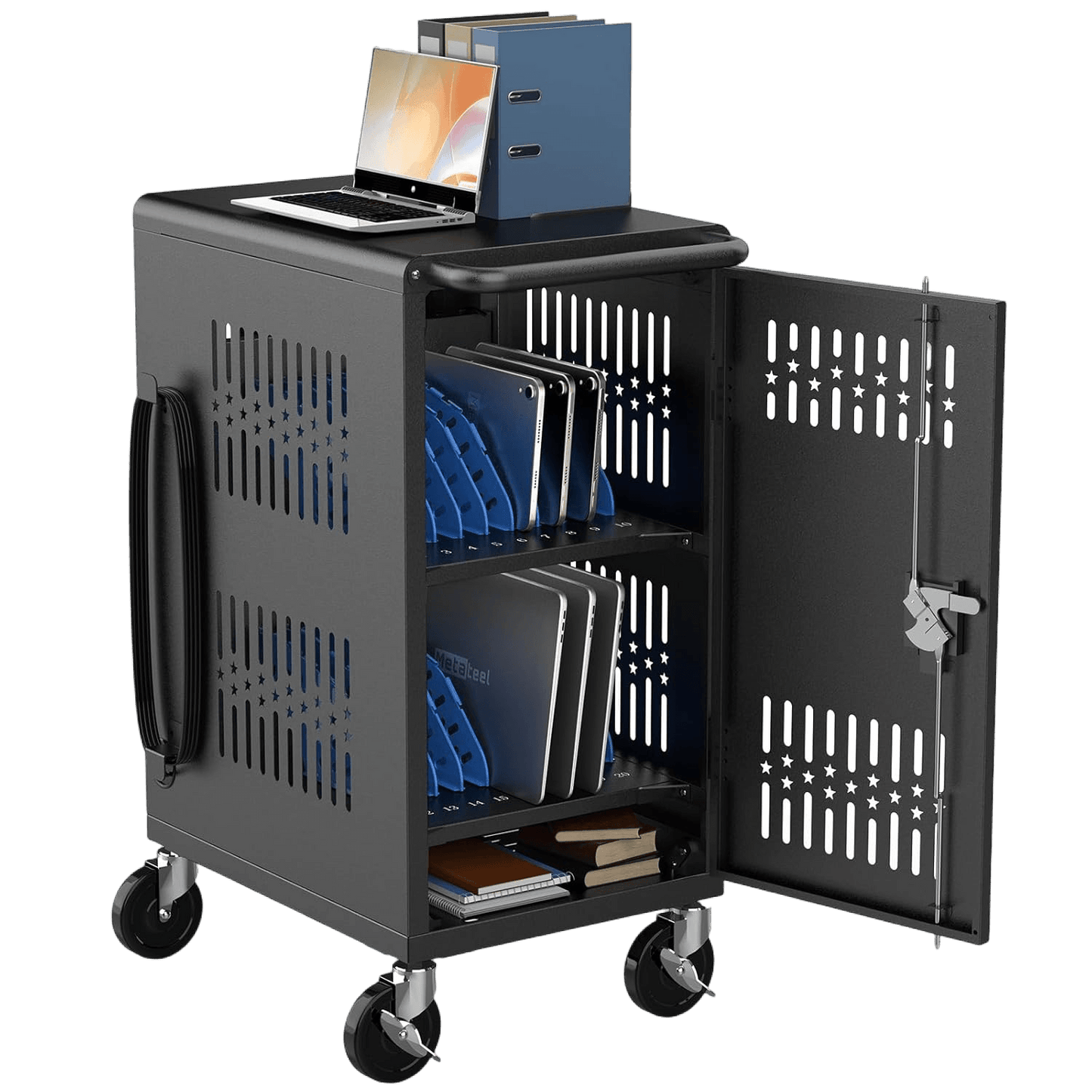 20-Bay Heavy Duty Laptop Charging Cart – Pre-Assembled, For Schools & Classrooms