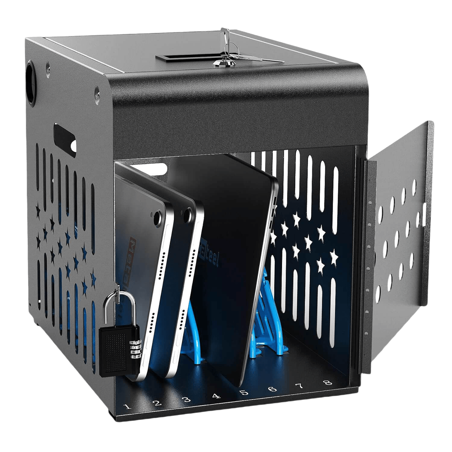 MetaTeel 8-device lockable tablet charging station