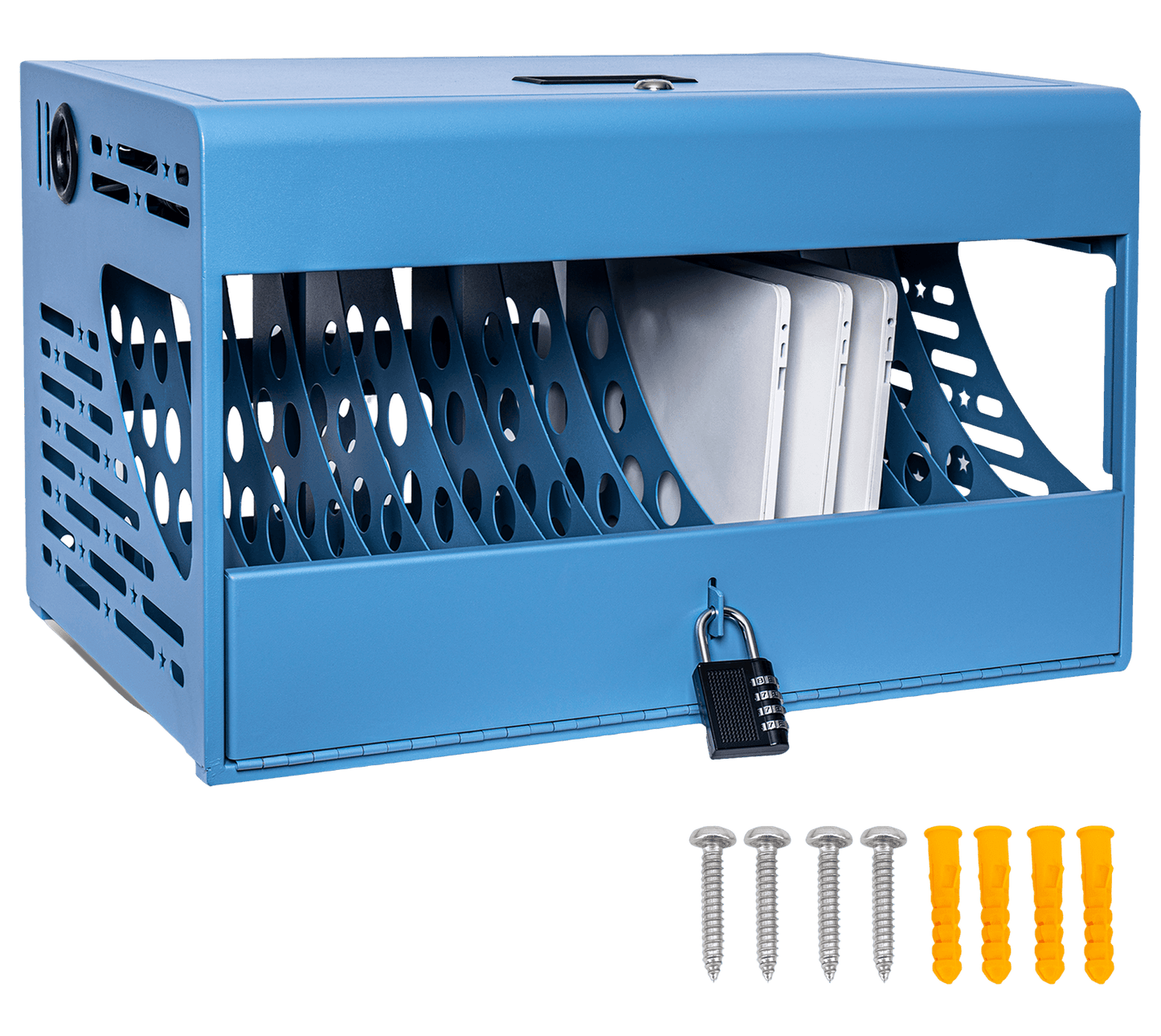 16-Bay Locking Charging Cabinet for Laptops & Chromebooks – Fits devices up to 14-Inch , Cable Management