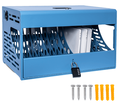 16-Bay Locking Charging Cabinet for Laptops & Chromebooks – Fits 14'' Devices, Cable Management