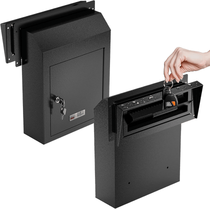Heavy Duty Through-the-Door Locking Drop Box – Rainproof Steel Mailbox