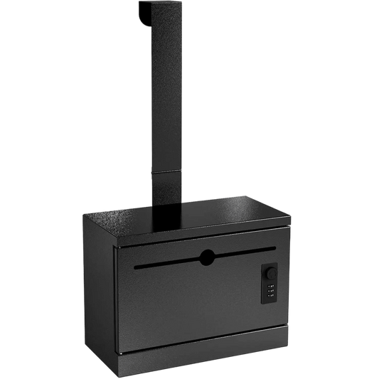 Over-the-Door Steel Drop Box with Adjustable Height and Removable Hinge