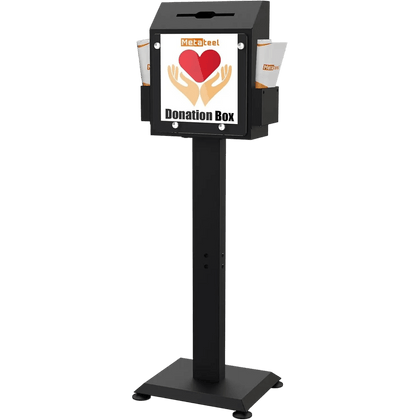 Metal Suggestion Box with Stand – Floor Standing, Locking Donation & Ballot Box
