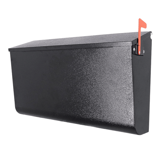 Rainproof Galvanized Steel Wall Mount Mailbox – Large Outdoor, Rustproof, Keyless with Red Flag