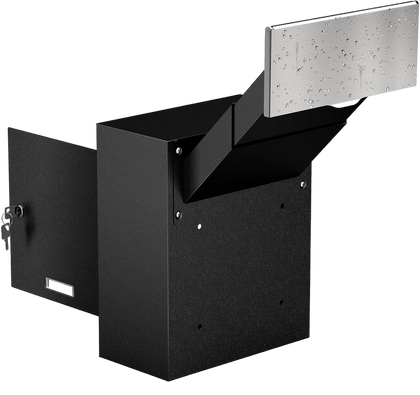 Through-the-Wall Drop Box with Adjustable Chute, Code Lock, Rainproof – Wall Mount Mailbox