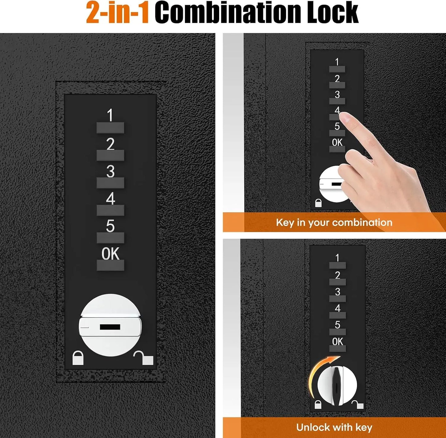 Black In-Wall Safe for Home Office & Closet | Electronic Keypad