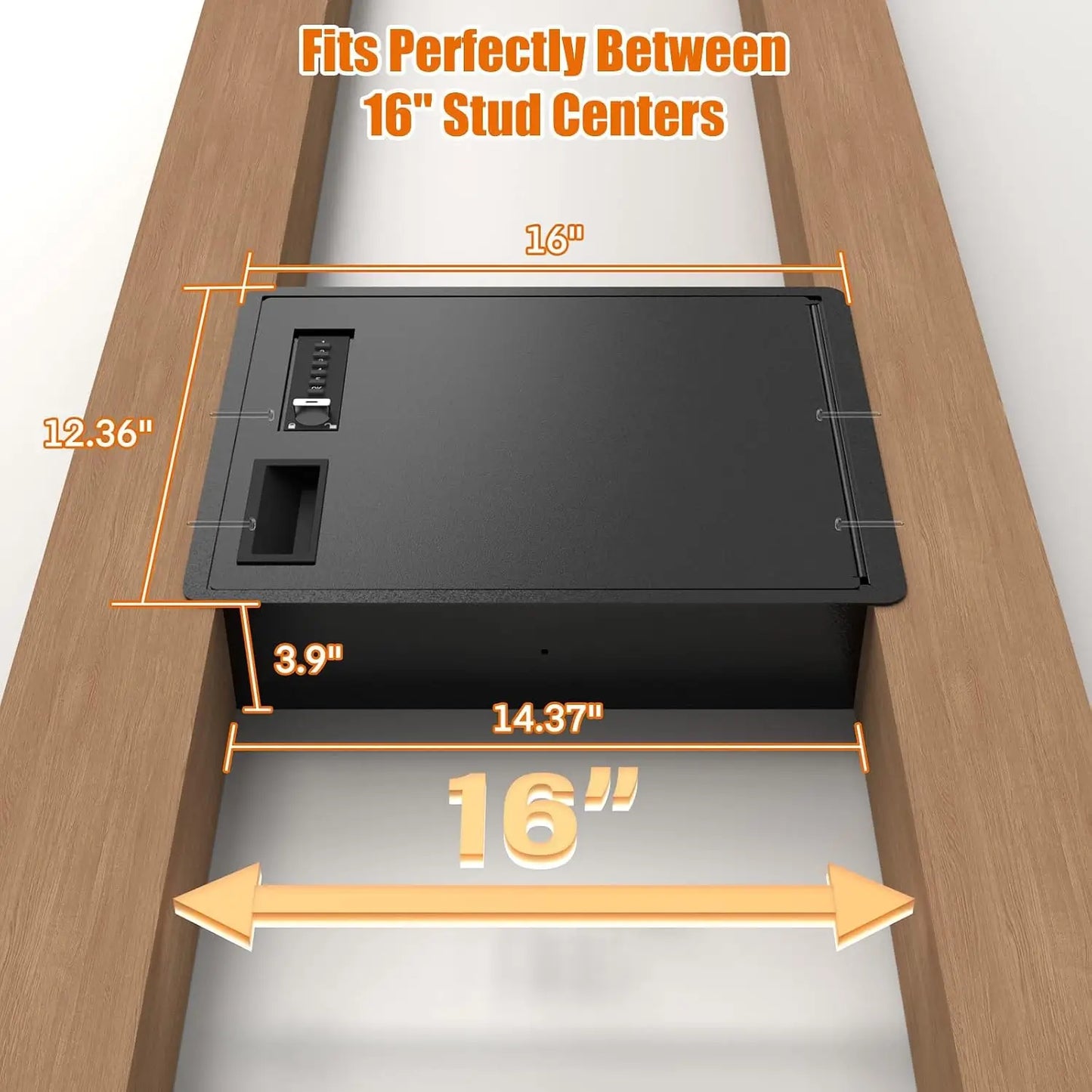 Black In-Wall Safe for Home Office & Closet | Electronic Keypad