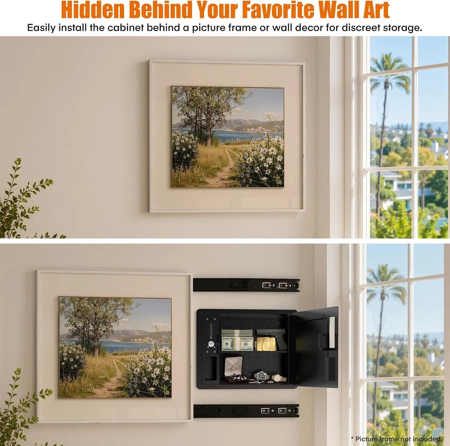 Black In-Wall Safe for Home Office & Closet | Electronic Keypad