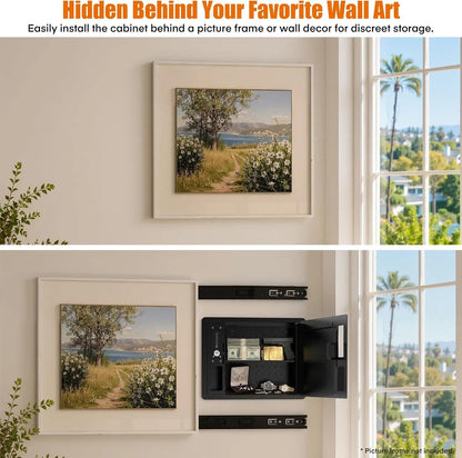 Black In-Wall Safe for Home Office & Closet | Electronic Keypad