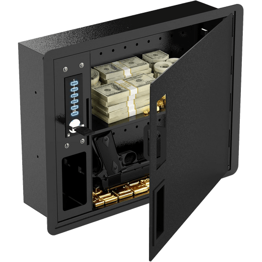 Black In-Wall Safe for Home Office & Closet | Electronic Keypad