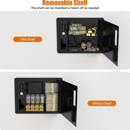 Black In-Wall Safe for Home Office & Closet | Electronic Keypad