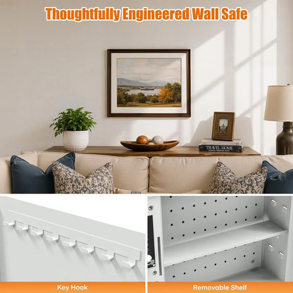 White Hidden Wall Safe for Bedroom & Home | Keypad Lock