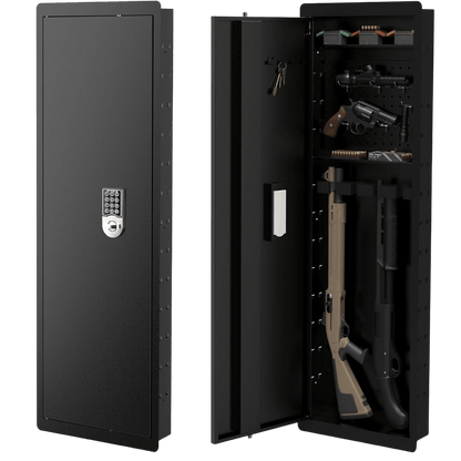 45-Inch In-Wall Gun Safe – Between-Studs, Electronic Keypad, Adjustable Shelves, Heavy Duty Steel