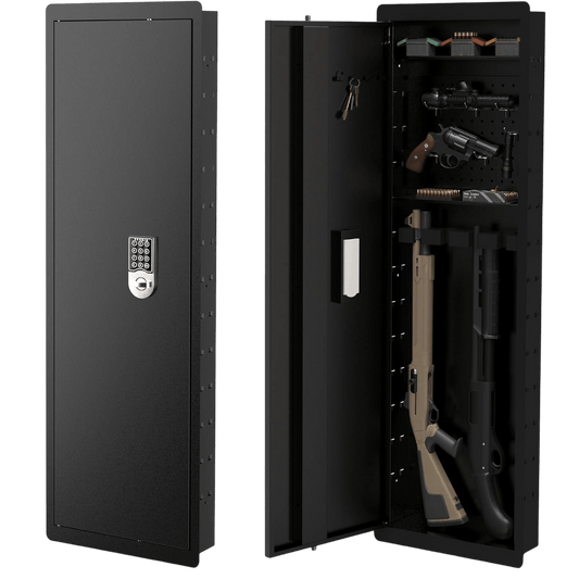 45-Inch In-Wall Gun Safe – Between-Studs, Electronic Keypad, Adjustable Shelves, Heavy Duty Steel