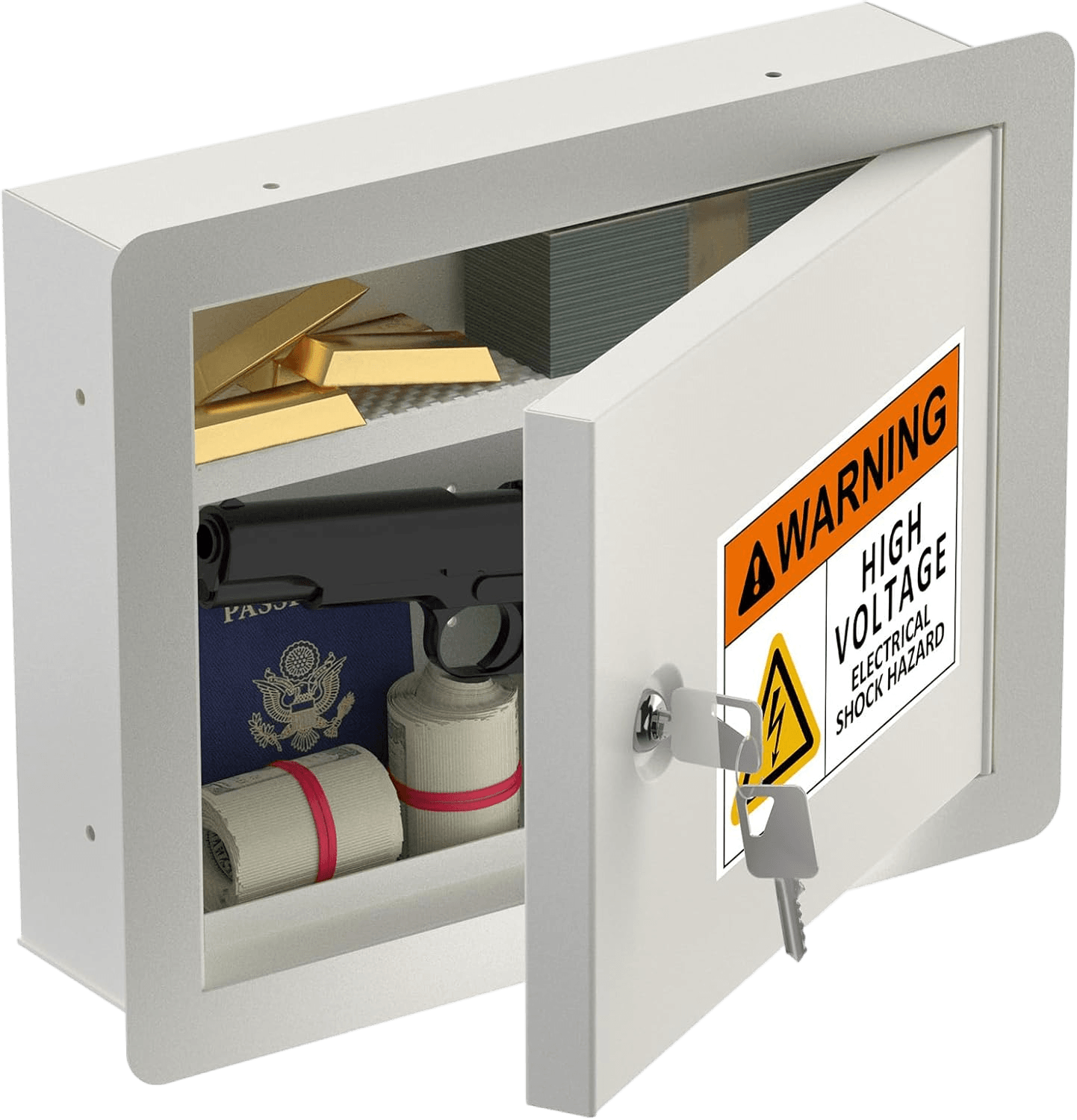 In-Wall Safe – Fireproof, Heavy Duty, Fits 16" Studs, Key Lock, Hidden Storage