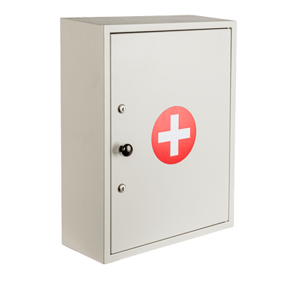 Large Dual-Lock Medicine Cabinet – Wall Mounted Steel First Aid Box