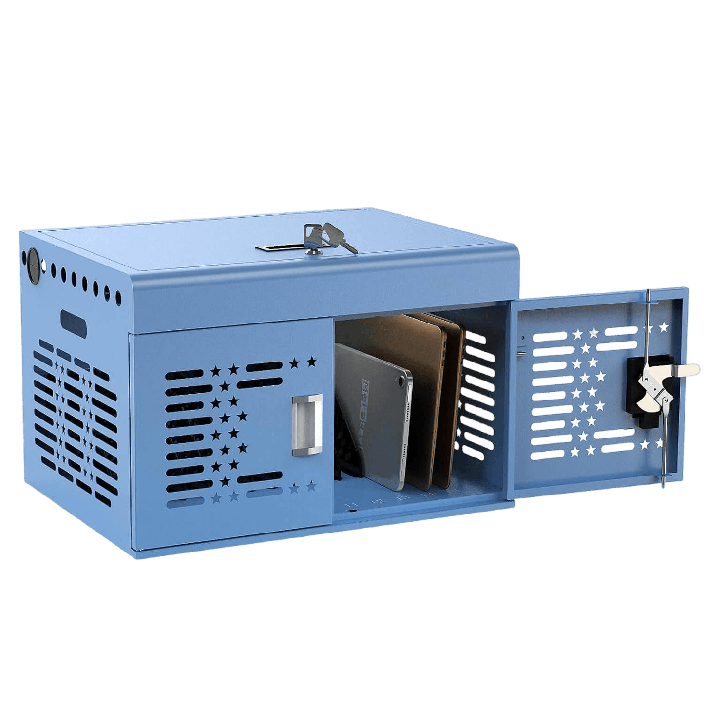 16-Devices Locking Charging Cabinet for Laptops & Tablets – With Cable Management