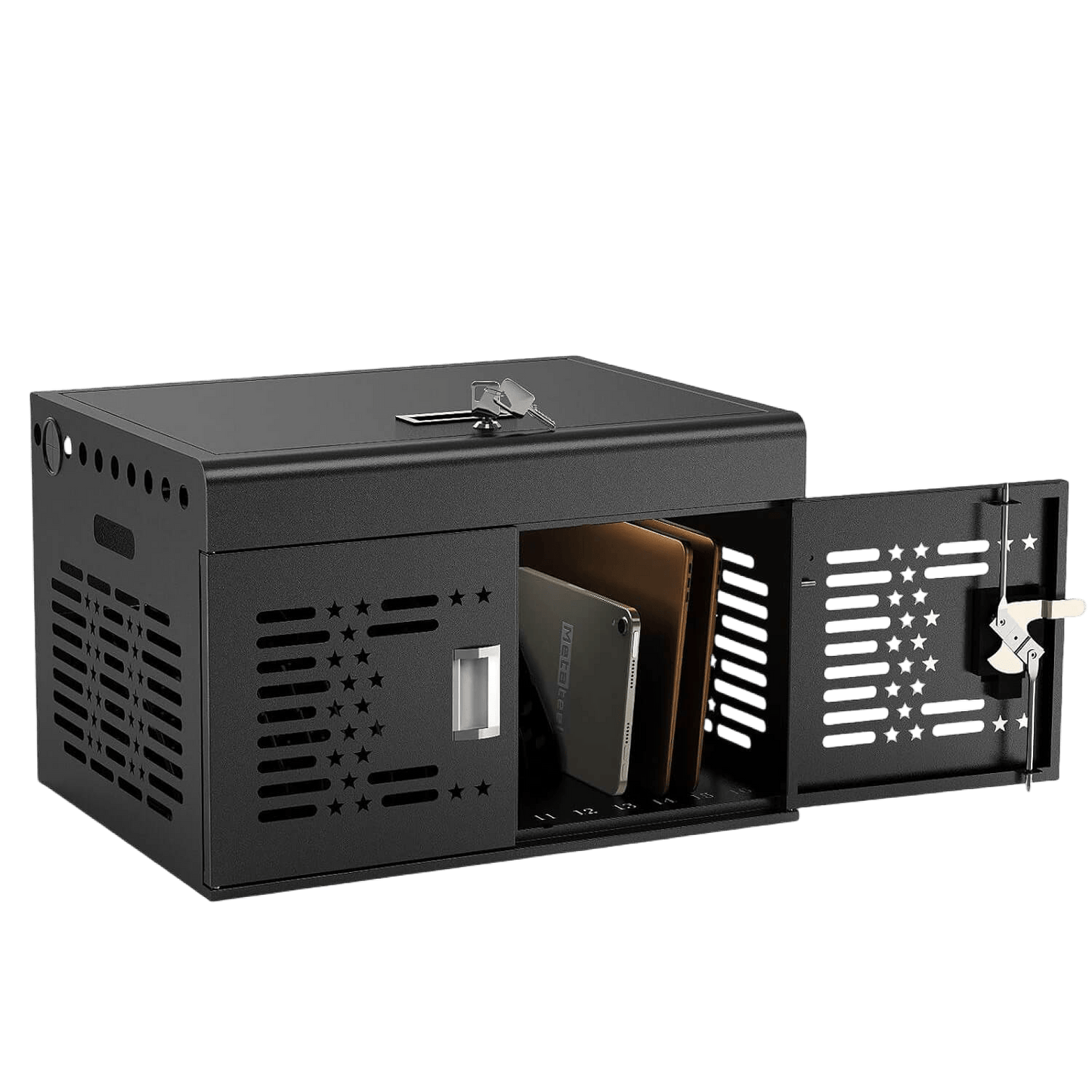 16-Unit Charging Cabinet – Locking Laptop & Tablet Storage with Cable Management
