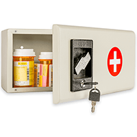 Small wall mounted medicine lock cabinet