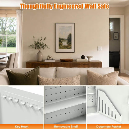 Large Hidden In-Wall Safe Between 16" Studs with Digital Keypad & Backup Keys for Home Security