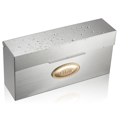 Heavy Duty Stainless Steel Drop Box – Wall Mount Locking Mailbox, Silver